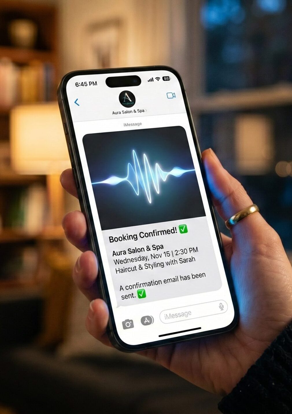 Telagent AI receptionist answering a call for a plumber