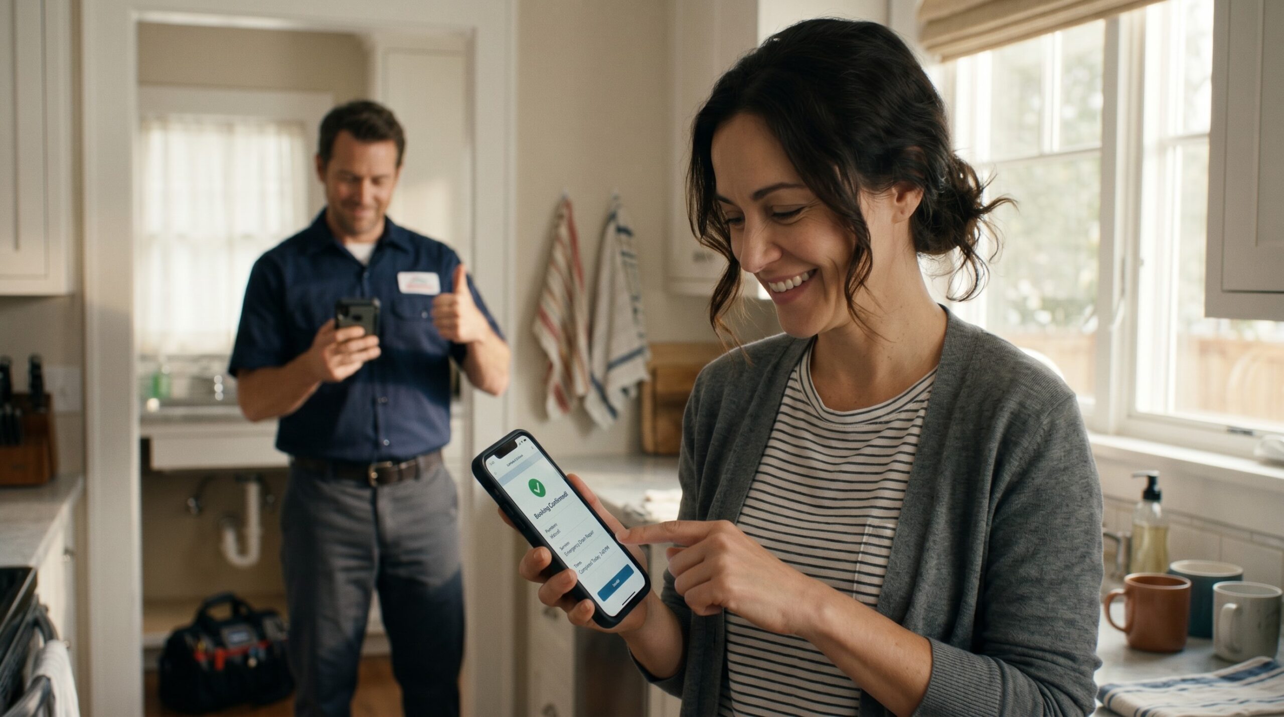 Telagent booking a job into ServiceM8 automatically